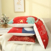Xmas  printed velvet cushion cover
