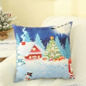 Christmas Santa Claus Print Velvet Cushion Covers