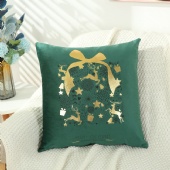 Gold foil printing Christmas Cushion Cover Christmas Cross-border Home Nordic Christmas Pillowcase
