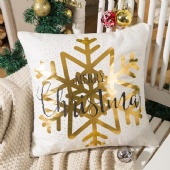Christmas Gold foil printing Cushion Cover Christmas Cross-border Home Nordic Christmas Pillowcase