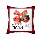 Christmas Printing Cushion Christmas Velvet Throw Pillow Cover Print Christmas