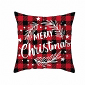 Christmas Printing Cushion Christmas Velvet Throw Pillow Cover Print Christmas