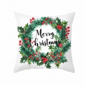 Christmas Printing Cushion Christmas Velvet Throw Pillow Cover Print Christmas