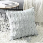 Wholesale Throw Pillow Cushion Cover Pv Fleece Geometric Embroidery Cushion Cover
