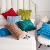 Cushion Covers Velvet Cover Velvet New Arrival Chinese Pom Pom Plain Cushion Covers Cotton Throw Velvet