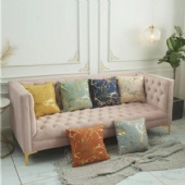 Wholesale Leather Patchwork Grey White Gold Decorative Luxury Velvet Sofa Throw Pillow Cushion Covers