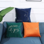 Wholesale Leather Patchwork White Gold Decorative Luxury Velvet Sofa Throw Pillow Cushion Covers
