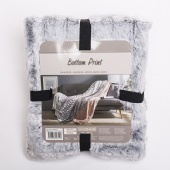 Faux fur back printed PV fleece blanket