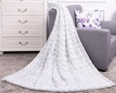 Faux fur back printed PV fleece blanket