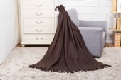 solid polar fleece blanket with tassels