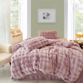 Faux fur fleece blanket&pillow set Bedding set
