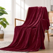 New Design Embossed Print  Flannel Comfortable Blanket