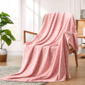 Good Quality ,Warm Embossed Print Flannel Blanket
