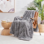 Bold Grid Cutwork Bunny All-Season Blanket