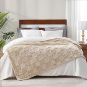 Bold Grid Cutwork Bunny All-Season Blanket