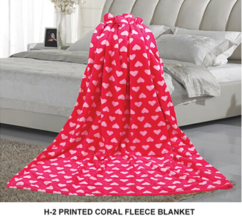 printed coral fleece blanket