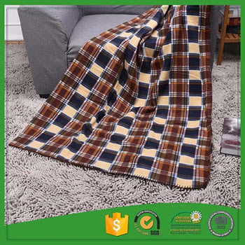 Alaibaba assessed factory plaid thick polar fleece blanket