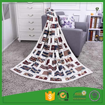 Popular hot selling 100 polyester rotary flag printed custom blanket