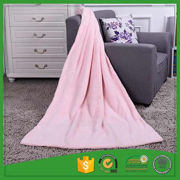 Popular pink 2 ply Coral  fleece blanket