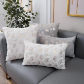 Foil Printed PV Plush Decorative Pillow Cushion Cover