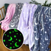 Glow in The Dark Throw Blanket Lumious flannel fleece blanket