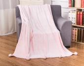 luxury plush pom pom throw blanket