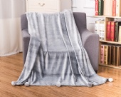 luxury plush pom pom throw blanket