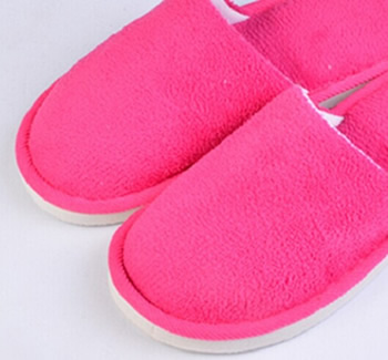 solid coral fleece slipper