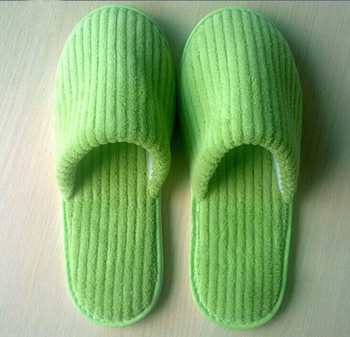 solid coral fleece slipper
