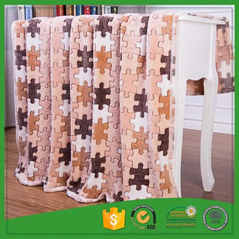 Beautiful flower printed chunky wool blanket wholesale